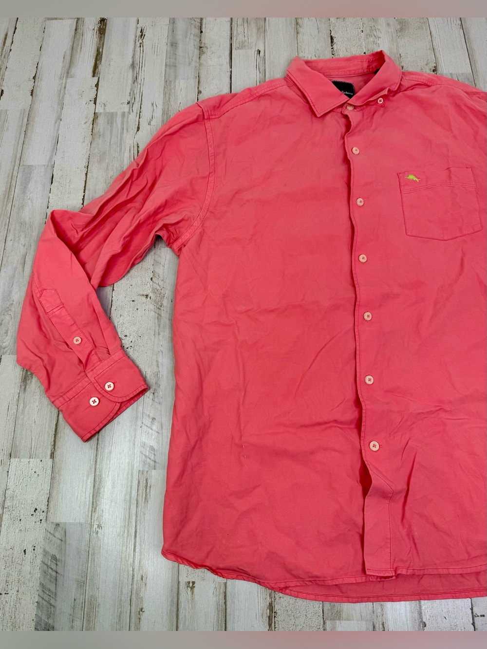 Tommy Bahama Shirt L Cotton Silk Blend Pink Long Sleeve Button Up Mens - Picture 3 of 13